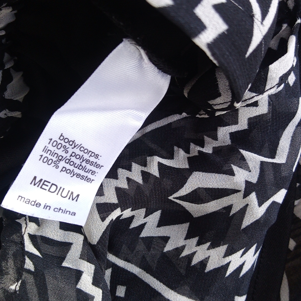 Boho Patterned Lightweight Sheer Long Flowy Lined… - image 7